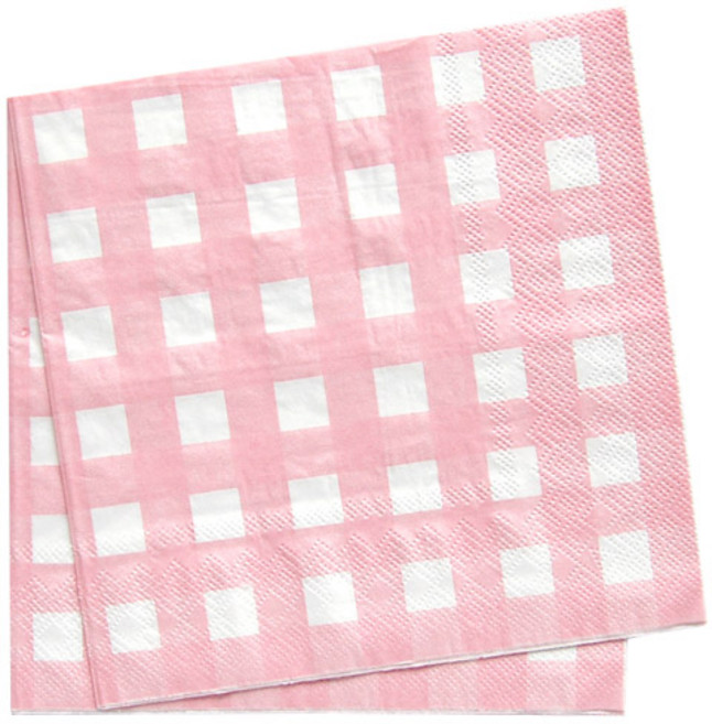 피플스파티 파티냅킨 체크무늬 33*33cm, 1개, 60개입, 핑크