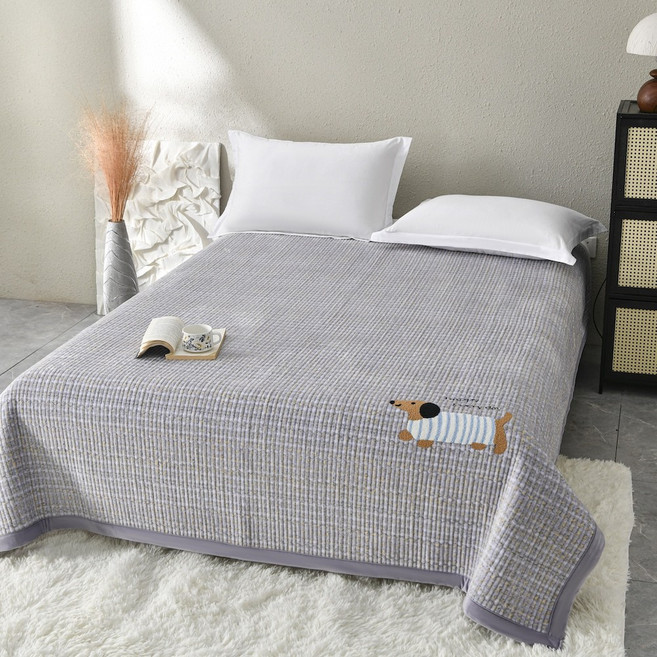 카롤샵 강아지 양면 침대패드 극세사 순면 사계절, 퍼플