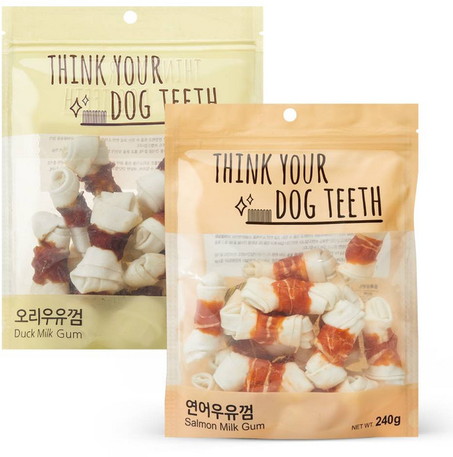 띵크유어도그티 강아지 딩고 우유껌 소형 15p 2종 세트, 오리, 연어, 480g, 3세트