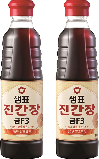 샘표 진간장 금F3, 500ml, 2개
