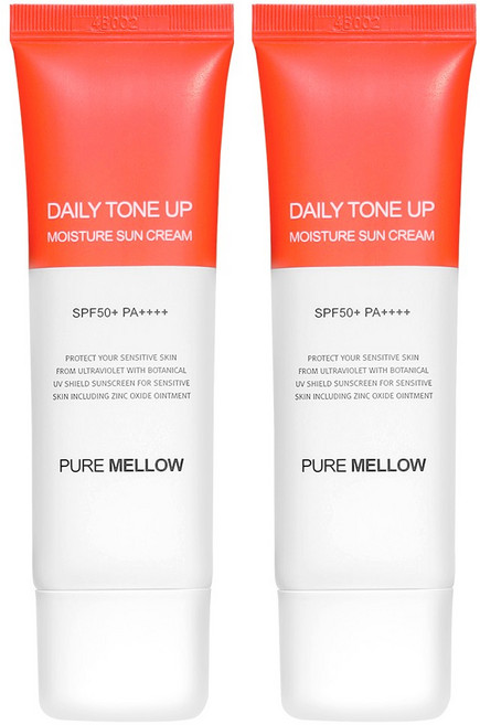 퓨어멜로우 데일리 톤업 촉촉 선크림 SPF50+ PA++++, 50ml, 2개