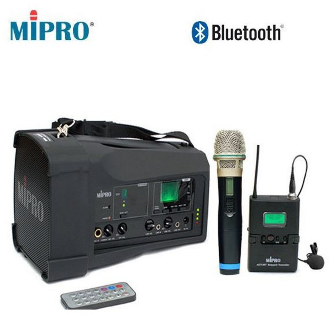 [MIPRO] MA-100 이동형무선스피커시스템 포터블앰프스피커/무선마이크포함/ 초경량휴대가능/블루투스/ 강의 행사, H타입(본체+무선핸드마이크)