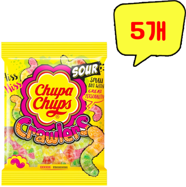 츄파춥스 사워크롤러 츄잉젤리, 60g, 5개