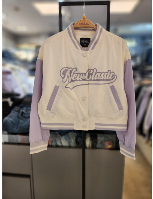 유솔 주니어 동아쇼핑점 "2025년 봄 신상품" 여아 메쉬안감 야구점퍼 ULJA25S51