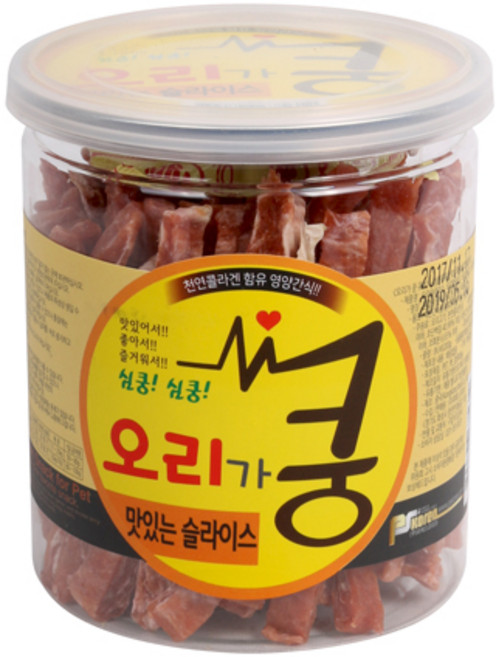 브리더랩 강아지 슬라이스 건조간식 200g, 8개, 오리가쿵