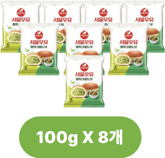 ** GS편의점신상 **서울우유 말차크림 도넛 100g, 8개