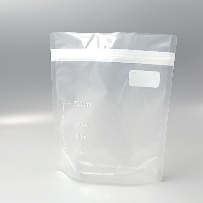 눈금 스탠드 투명 육수 저장 소분 지퍼백, 특대(XL), 1개, 60개입, 200X230X40