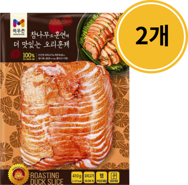 목우촌 참나무 훈연 오리 훈제, 2개, 410g
