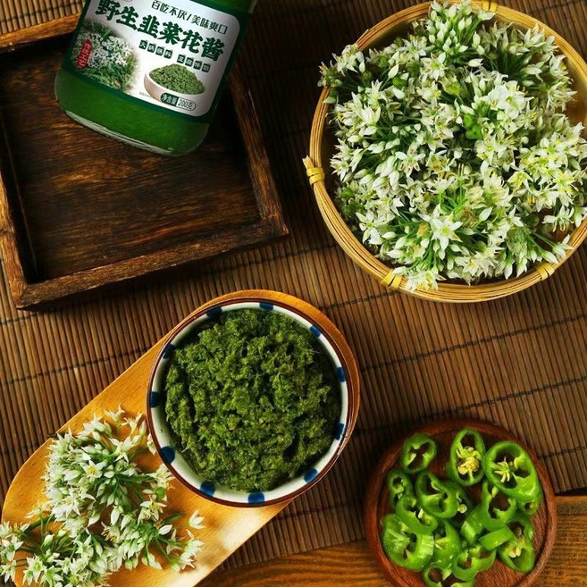 야생 부추꽃 소스 비빔 소스 만능 양념장 절임 반찬, 200g 병 x 4개, 200g