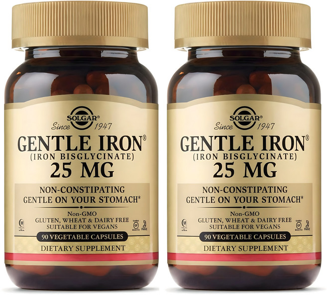 솔가 젠틀 철분 25mg 베지터블 캡슐, 90정, 2개