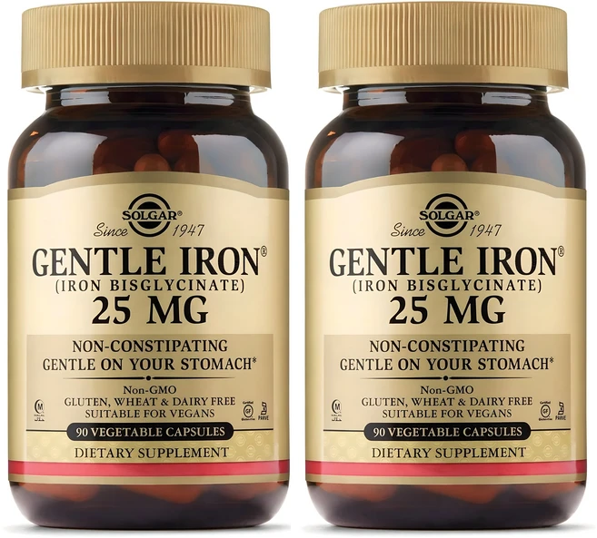 솔가 젠틀 철분 25mg 베지터블 캡슐, 90정, 2개 - 쿠팡