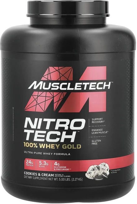 몸관리하세요 겨울입니다 MuscleTech Nitro-Tech™ 100% 유청 골드 쿠키 앤 크림 2.27kg(5lbs) 특별관리진행, MuscleTechNitroTech100유청골드쿠키앤크, 2.27kg, 1 - 쿠팡