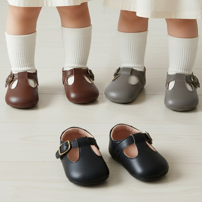 몽실이 T스트랩 소프트 보행기화 아동 유아용 신발 걸음마신발 미끄럼방지 돌잔치 사진촬영 봄 가을 남여공용