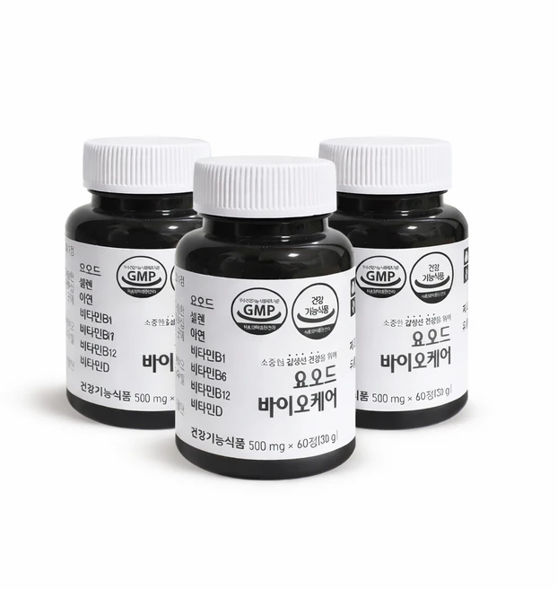 (소비기한 2026.05.15) 갑상선 영양제 요오드 추천 아이오딘 면역 멀티비타민 요오드 바이오케어 2개월분, 3박스, 60회분 - 쿠팡