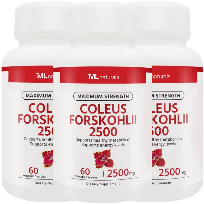 [미국빠른직구] 신제품 마이라이프 내추럴스 콜레우스 포스콜린 2500mg, 3개, 60정