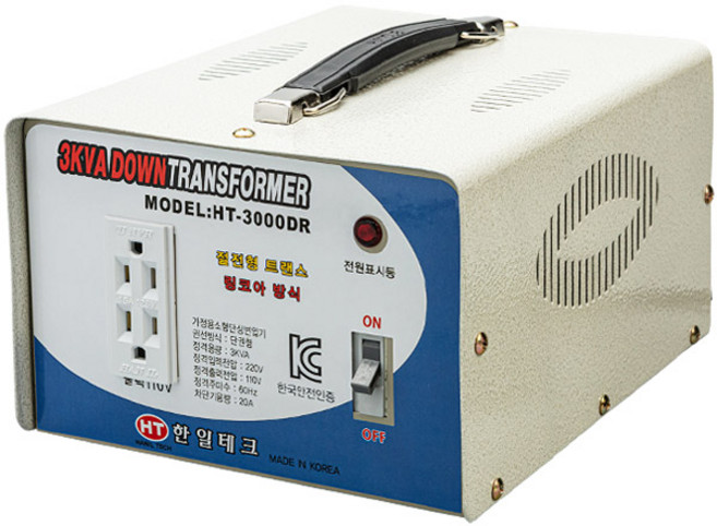 한일테크 해외직구전용 고효율 저소음 링코아 3KVA 다운변압기, 1개