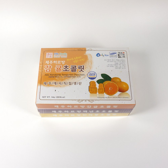 제주탐나애 제주 하르방 초콜릿 3종 세트 감귤 한라봉 백년초 과자 간식 여행 선물 제주도, 54g, 1개