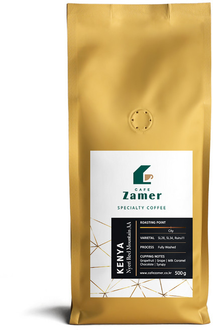 카페자메르 케냐 니에리 레드마운틴 AA 스페셜티 싱글오리진 원두 커피, 500g, 1개, 홀빈(분쇄안함)