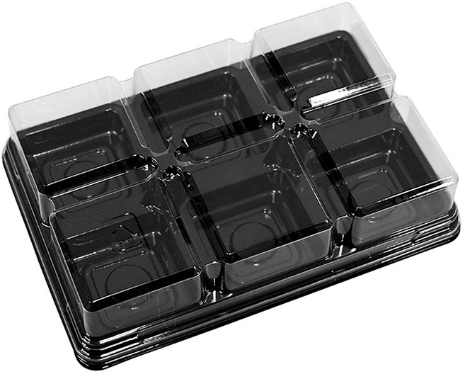 양갱 화과자 두쫀쿠 포장용기 PET 사각 케이스, 6구, 20세트