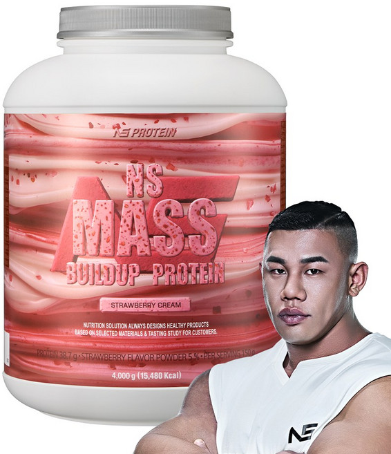 NS 매스빌드업 프로틴 4kg 스트로베리크림 헬스보충제 단백질보충제, 1개