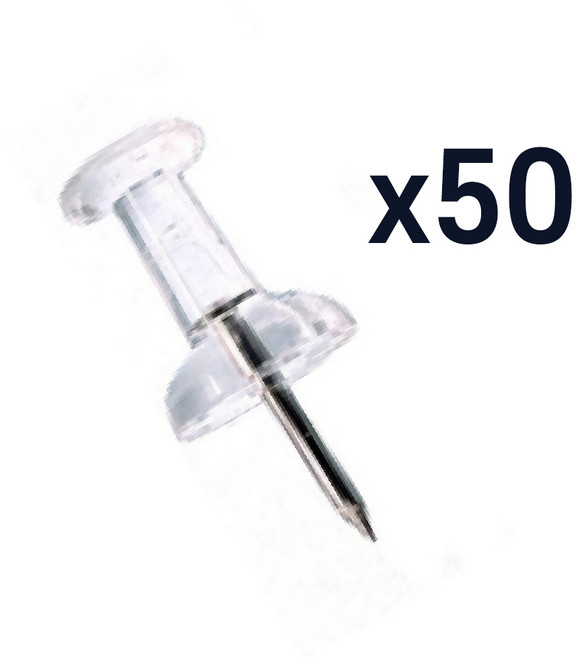 바이트 투명 압정핀, 1개, 50개