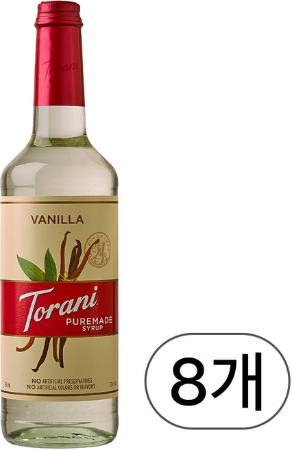 토라니 퓨어메이드 시그니처 바닐라 시럽 750ml, 8개