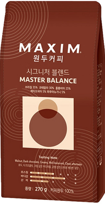 맥심 원두커피 시그니처블렌드 마스터밸런스 홀빈, 3개, 270g, 홀빈(분쇄안함)