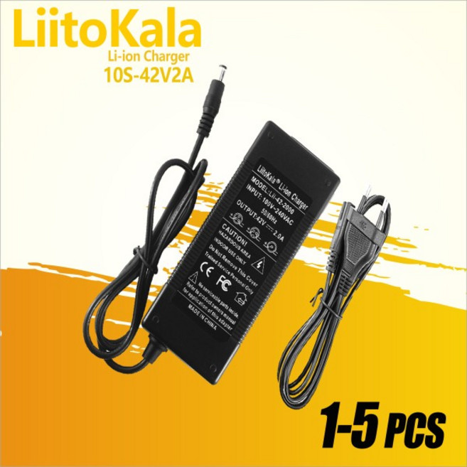 1-5pcs LiitoKala 10S 36V/42V 2A 18650 충전기 36V 전기 자전거 wo-wheel 차량용 100-240V 입력 리튬 이온, 04 1pcs 36V2A, 01 China Mainland