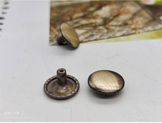 鉚釘 12mm 古掃 固定扣 撞釘 雙面撞釘 1.2公分 五金配件 帽釘 拼布材料 箱包五金 固定扣 包包配件, 1個, 10古掃*6高度 （10入）,古掃面扣12mm