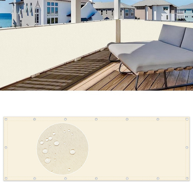 방수 선쉐이드 캐노피 어닝 95% 자외선 차단 기능의 야외 뒷마당 파티오 정원 카포트용 차양 천 커버, 베이지색