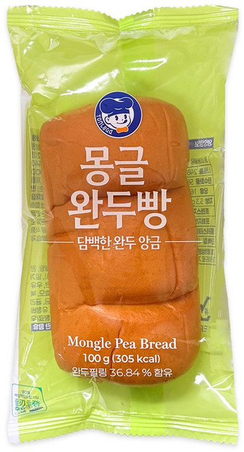 촉촉빵빵 몽글 완두빵, 10개, 100g