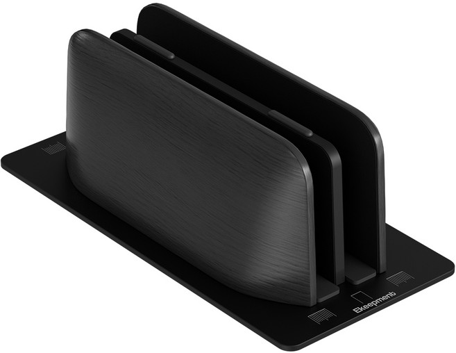 Ekeepment 우드클램쉘 노트북 태블릿 수직 세로 클램쉘 거치대 Slot 2, Black, 1개