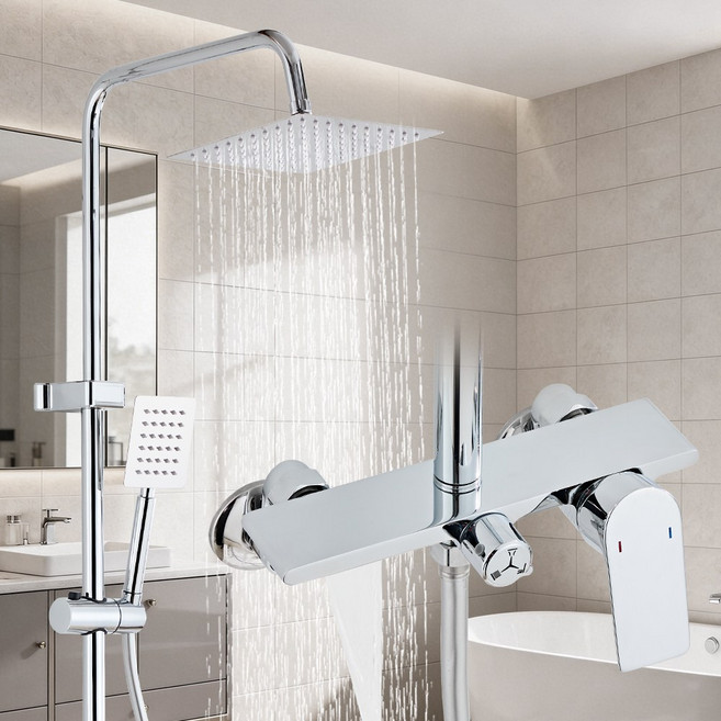 3WAY 해바라기 수전 샤워기수전 세트욕실 샤워기 세트, 크롬(은색), 1개