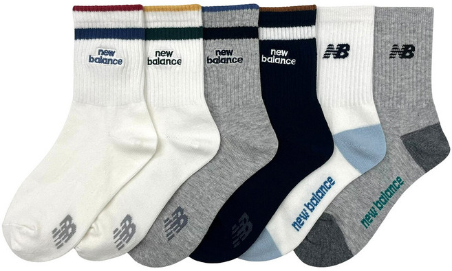 뉴발란스 남아 아동 중목 양말 6족 세트