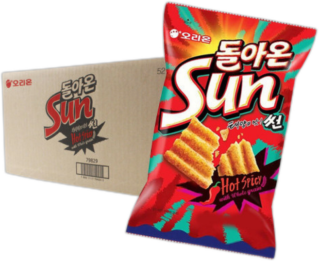 (박스)오리온 썬 핫스파이시맛 대용량과자, 1개, 135g