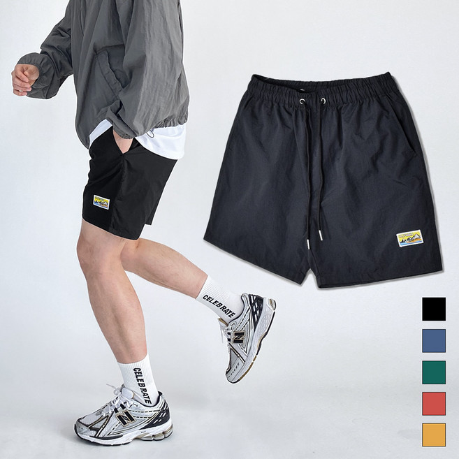 모노마인 남녀공용 시원한 바스락 밴딩 반바지 빅사이즈 바지 여름 반바지