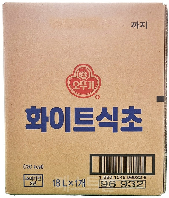 오뚜기 화이트식초 18L BIB 비닐내포 업소용 식자재 대용량, 1개