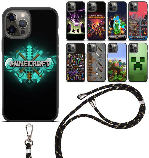 마인크래프트 스트랩 케이스 AT-M130 마이브키즈폰 포켓몬폰2 시나모롤폰 잼폰2