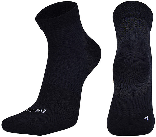 남녀공용 등산 스포츠 중목 장목 양말 흡한 쿠션 양말 4켤레, 4개, 03 남성 블랙