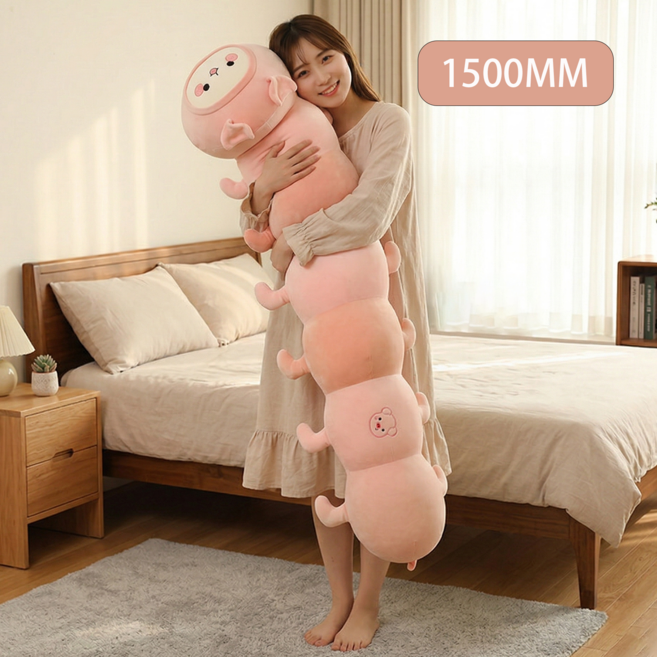 하른 귀여운 바디필로우 애벌레 인형, 핑크