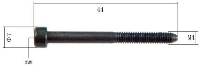 기타 브리지 새들 헥스 잠금 나사 세트 전기 기타 조립 키트용 4x44mm 검정색 철 볼트, [01] 옵션1