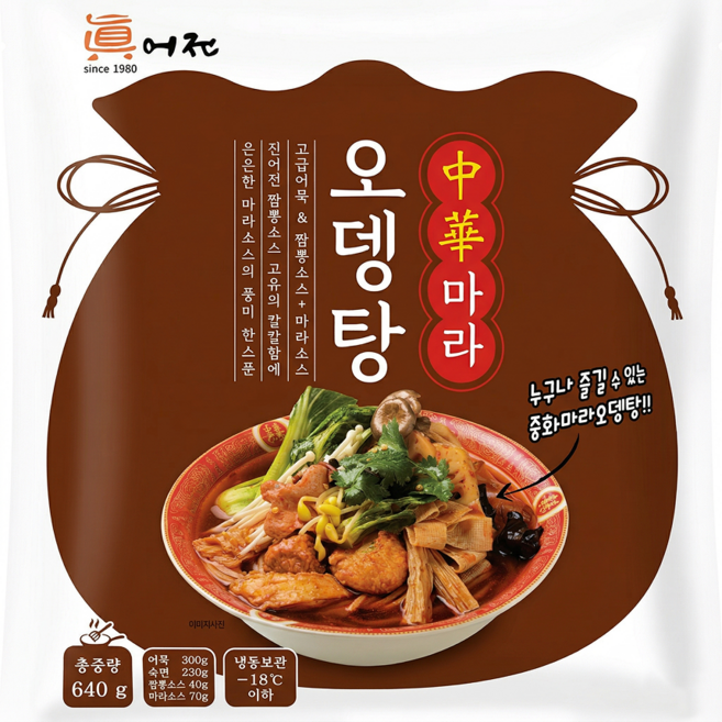 진어전 중화마라 오뎅탕 640g / 꽃게짬뽕소스 마라소스 동봉, 1개