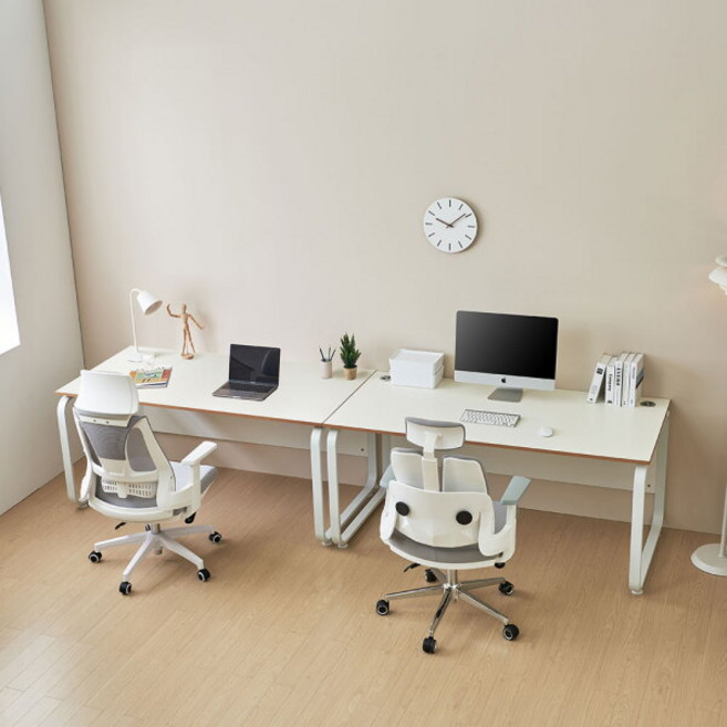 아트박스/티에스퍼니처 데임 A형 LPM 사무용책상 타공 1800x600, 선택:화이트프레임/아카시아