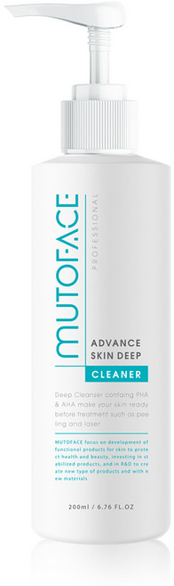 뮤토페이스 피부과 닭살피부 모공각질 각질제거 10% 파하 아하 필링 어드밴스 스킨딥클리너 200ml, 1개, 1개