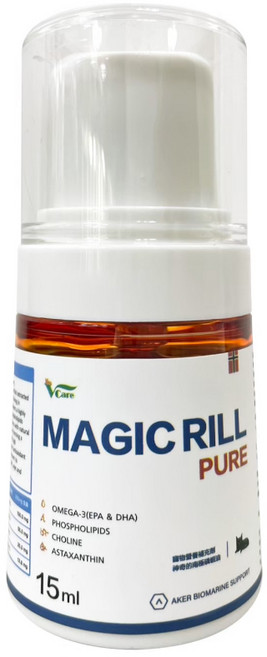 日初Sunrise 肉球世界Vcare南極磷蝦油 能量飲 Omega-3 蝦紅素 活力提升, 1個, 15ml,貓用, 15ml