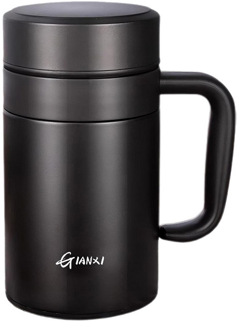 GIANXI 위스덤 아시안 보온컵, 블랙, 1개, 520ml