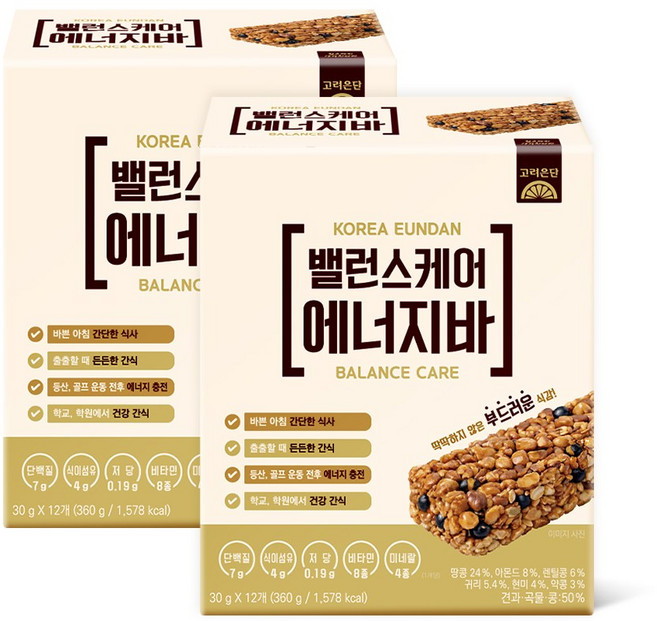 고려은단 밸런스케어 에너지바, 2개, 360g