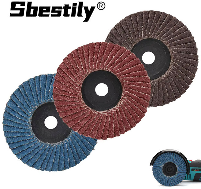Sbestily 3개입 75mm 플랫 플랩 디스크 3인치 연마 디스크 미니 앵글 그라인더용 액세서리 (금속 및 목재의 녹 제거 버 제거 표면 마감용), 1세트