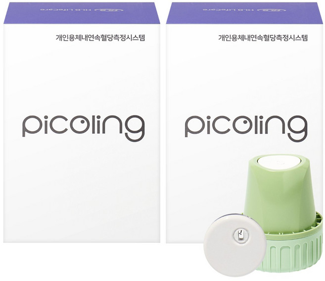 HLB라이프케어 피코링 연속혈당측정기 초소형 무채혈 혈당계 15일분, 2개, GX-01S