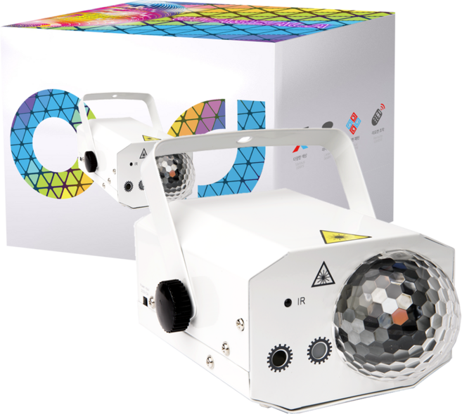 아재방 레이저 매직 노래방 LED 미러볼, 화이트